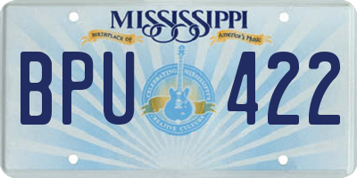 MS license plate BPU422