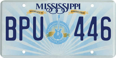 MS license plate BPU446