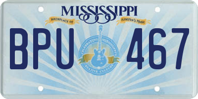 MS license plate BPU467