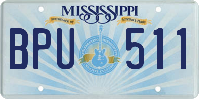 MS license plate BPU511