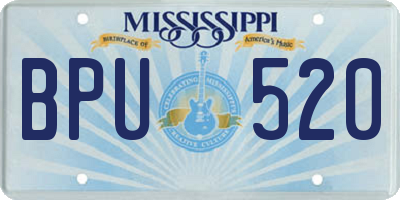 MS license plate BPU520