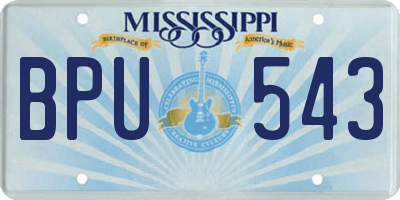MS license plate BPU543