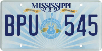 MS license plate BPU545