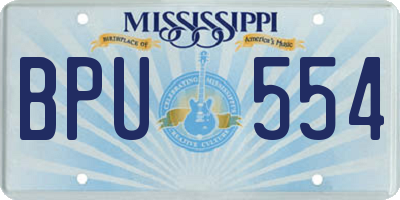 MS license plate BPU554