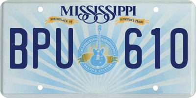 MS license plate BPU610