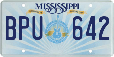 MS license plate BPU642