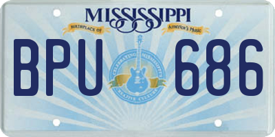 MS license plate BPU686
