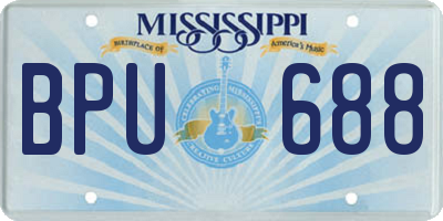 MS license plate BPU688