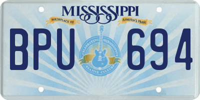 MS license plate BPU694
