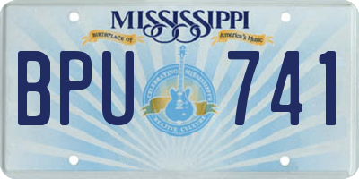MS license plate BPU741