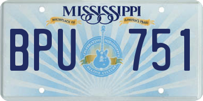 MS license plate BPU751