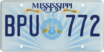 MS license plate BPU772