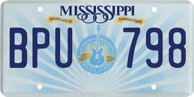 MS license plate BPU798