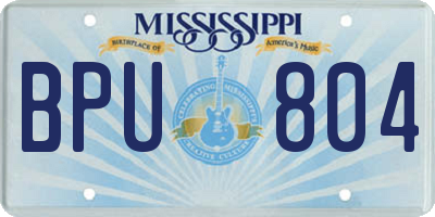MS license plate BPU804