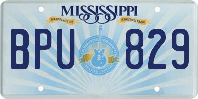 MS license plate BPU829