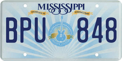 MS license plate BPU848