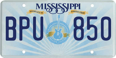MS license plate BPU850