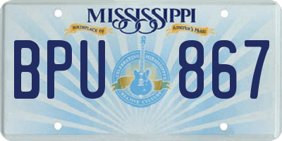 MS license plate BPU867