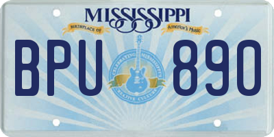 MS license plate BPU890