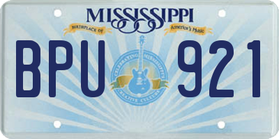 MS license plate BPU921