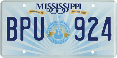 MS license plate BPU924