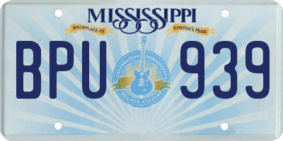 MS license plate BPU939