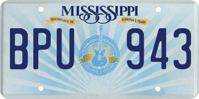 MS license plate BPU943