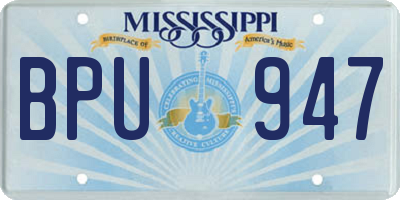 MS license plate BPU947
