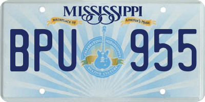 MS license plate BPU955