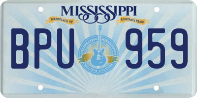 MS license plate BPU959