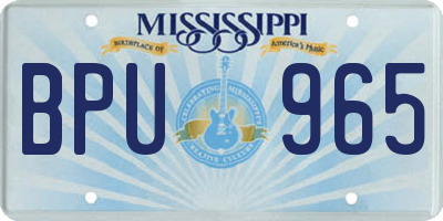 MS license plate BPU965