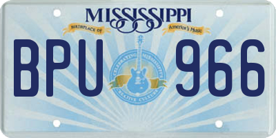 MS license plate BPU966