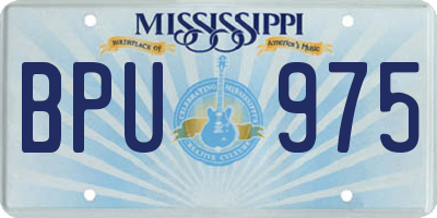 MS license plate BPU975