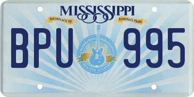 MS license plate BPU995