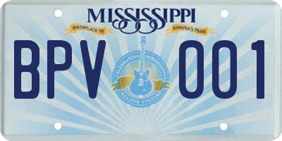 MS license plate BPV001