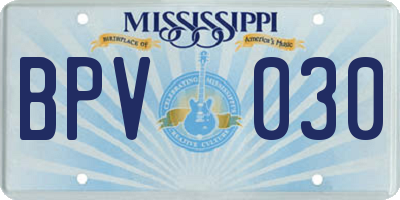 MS license plate BPV030