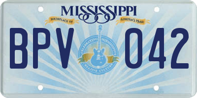 MS license plate BPV042