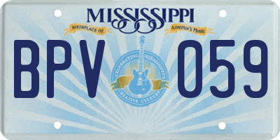 MS license plate BPV059