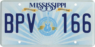 MS license plate BPV166