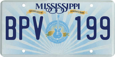MS license plate BPV199