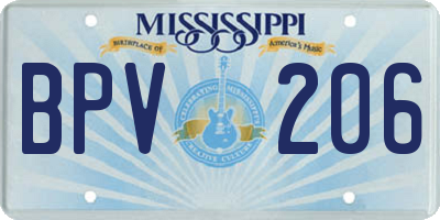 MS license plate BPV206
