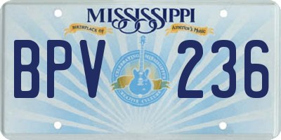 MS license plate BPV236