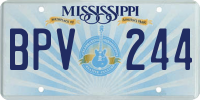 MS license plate BPV244