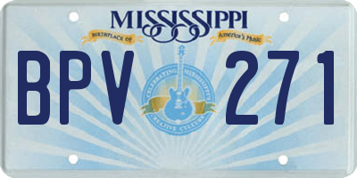 MS license plate BPV271