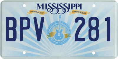 MS license plate BPV281