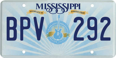MS license plate BPV292