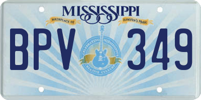 MS license plate BPV349