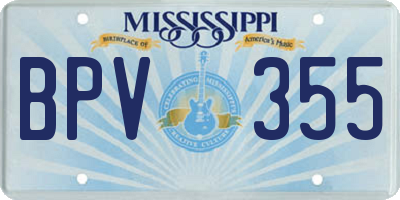 MS license plate BPV355