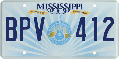 MS license plate BPV412