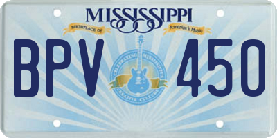 MS license plate BPV450